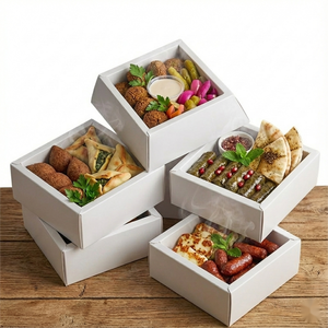 Boîte pyramidale en papier kraft personnalisée en vente chaude pour la restauration, les <span class=keywords><strong>bento</strong></span>, les plats à emporter, les collations, les desserts et les plateaux de dégustation - Product Image 1