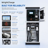 Cargador Rápido para Vehículos Eléctricos de Corriente Continua Comercial de 60 kW, CCS2, GBT, OCPP, RFID, IP55, Impermeable, Color Blanco, Modelo TA-DC-FQ, Área de Servicio en Carretera, WrightCharge