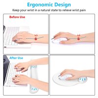 Ensemble repose-poignets ergonomique et tapis de souris en gel blanc solide, base en mousse à mémoire de forme et caoutchouc, motif dessin animé, couleur personnalisable, en stock