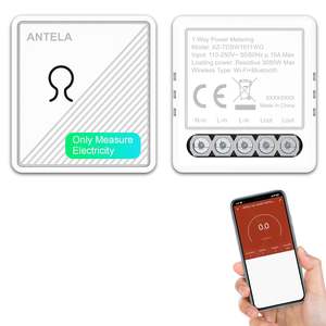 Contatore di Energia Intelligente Antela 16A Wi-Fi Bluetooth, Interruttore Monofase per Uso Universale con App Tuya - Product Image 1