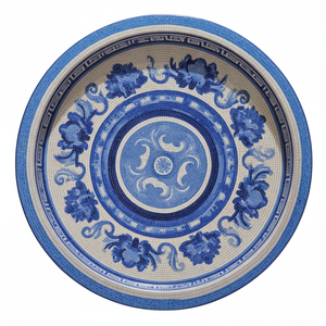 Rive Bleu Collection Metal <b>Round</b> <b>Tray</b> - dia 315 mm - Product Image 2