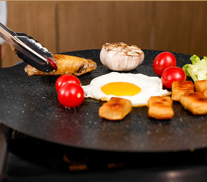 Poêle à <span class=keywords><strong>barbecue</strong></span> coréenne antiadhésive, type universel, 30 cm, compatible avec induction, cuisinière à gaz, <span class=keywords><strong>plaque</strong></span> de <span class=keywords><strong>cuisson</strong></span> électrique, extérieur, intérieur - Product Image 4