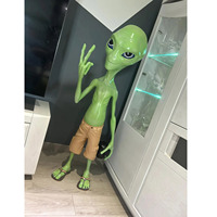Sculpture d'alien grandeur nature 135 cm, décoration 3D grand format, pièce peinte à la main et finie