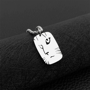 Collier Pendentif Chien Mignon en Acier Inoxydable Émaillé, Bijou Hip Hop Personnalisé à la Mode - Product Image 3