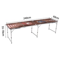 HISPEED Promotion Table de plage pliante extérieure Camp 2.4m Jeu Modèle personnalisé Table de beerpong 4 en 1