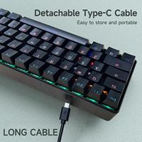 Compact 61 touches LED rétro-éclairé blanc mécanique Gamer clavier 60% moins cher filaire PC ordinateur USB nouveau Klavye Gaming Teclado