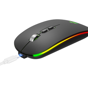 HXSJ M103FG ultra-ince şarj edilebilir RGB kablosuz fare taşınabilir ince sessiz ofis oyun fareler Mac Laptop için sağ el - Product Image 2