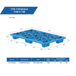 พาเลทพลาสติกโพลีเอทิลีนรีไซเคิลเป็นมิตรกับสิ่งแวดล้อมขนาด1150*740*120มม. พาเลทสำหรับอุตสาหกรรมหนัก - Product Image 2