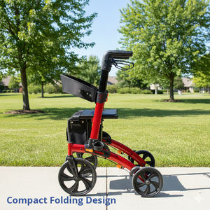 Déambulateur léger en aluminium Relaxsmith pour les utilisateurs à domicile, robuste, hauteur réglable, parfait pour une utilisation active en extérieur - Product Image 2