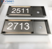 SKYSEEN conception personnalisée LED plaques d'immatriculation en métal acrylique pour numéro de chambre d'hôtel panneau lumineux 3D publicité LED numéro de maison
