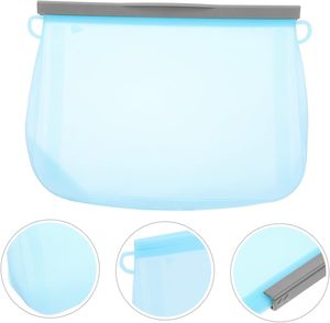 Food Grade Airtight Premium Silicone Fresh Keeping 1000ml Recycled Reusable Snack Sandwich <b>Bag</b> Ziplock Silicone Food Pouch <b>Bag</b> - Product Image 3