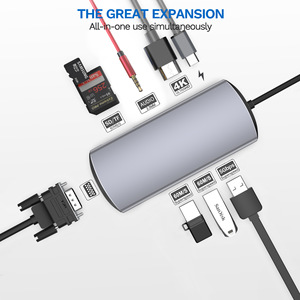 Estación de acoplamiento 9 en 1 USB C para portátil Macbook 3 Monitor 4K Monitor dual Hub de aleación de aluminio para estación de acoplamiento HDMI 4K para portátil - Product Image 6
