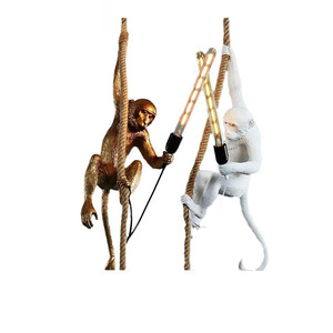 Lámpara de Techo Creativa de Estilo Nórdico con Cuerda de Cáñamo, Lámpara de Animal Personalizada para Habitación Infantil, Restaurante, Pasillo, Tienda - Product Image 3