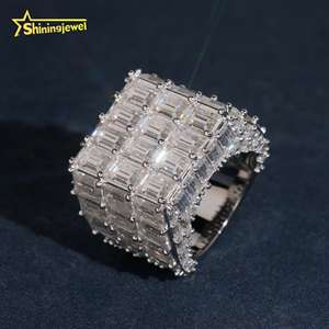 Anillo de Lujo con Incrustaciones de Moissanita VVS, Estilo Moderno, Joyería Hip Hop, Plata de Ley 925, Anillo de Boda Personalizado para Hombre - Product Image 2