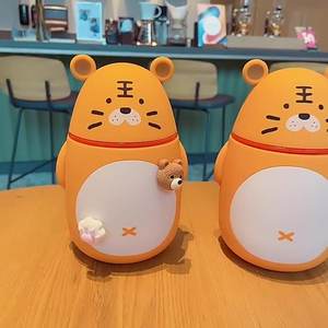 Tasse isotherme petit tigre imprimé dessin animé, 1801, nouvelle version coréenne pour étudiantes, créatif, petit cadeau, portable, cœur, joli - Product Image 6