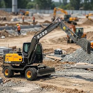 <span class=keywords><strong>Excavatrice</strong></span> <span class=keywords><strong>sur</strong></span> roues diesel de chantier avec moteur puissant, composants PLC et de transmission essentiels, forte puissance de creusement, production en usine - Product Image 4