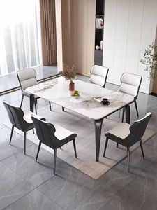 Hot Sale Sintered Stone Dining <strong>Table</strong> Marble Grain Rock Board Top Dining Room <strong>Table</strong> - Product Image 4