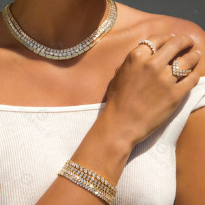 宝石925シルバーエメラルドカットピンクサファイアチョーカーベゼルセット宝石ネックレスステートメントジュエリーエレガントな機会に - Product Image 5