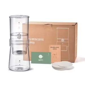 Soulhand ड्रिप कॉफी निर्माता ग्लास जार स्थायी ग्लास पारदर्शी ढक्कन के साथ सीधे कप Dripper कॉफी निर्माता के लिए बर्फ ड्रिप