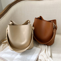 Sac à bandoulière en cuir PU à large sangle décontracté, grande capacité, sacs seau de luxe, sacs à main pour femmes, sacs à bandoulière