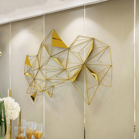 Élégant décor mural en métal doré effet feuille, décoration de luxe, décor pour la maison, hôtel et Center de vente