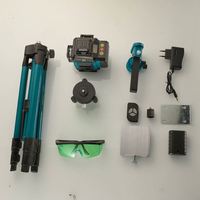 Niveau laser industriel rotatif 4D à auto-nivellement vert 360°, 16 lignes horizontales et verticales, alimenté par batterie, pour le bricolage