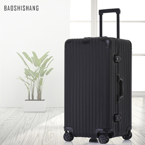 Badshishang 30-Inch Aluminum-Magnesium Alloy Trolley Case 4 <b>Wheels</b> Business Travel Luggage Black Durable Swivel <b>Wheels</b> - Product Image 1