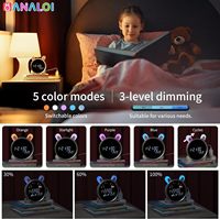 Kinder Elektronischer Aufwach-Wecker Sonnenaufgang Digitaler Wecker 7-Farben Wechselndes LED-Nachtlicht Modernes Design ABS-Material Schlummerfunktion
