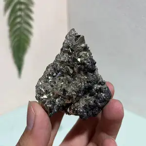 Hochwertige natürliche Kristall probe glänzendes Dreieck Druzy Pyrit zur Dekoration