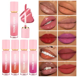 High Quality Glitter Lipgloss Wholesale Waterproof Vegan Private Label Lip Gloss Pink Gradient Best Matte Liquid Lipstick