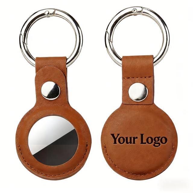 PU Leather Key Chain Air Tag Case Colorful Custom Logo Key Chain Case 360° Protection