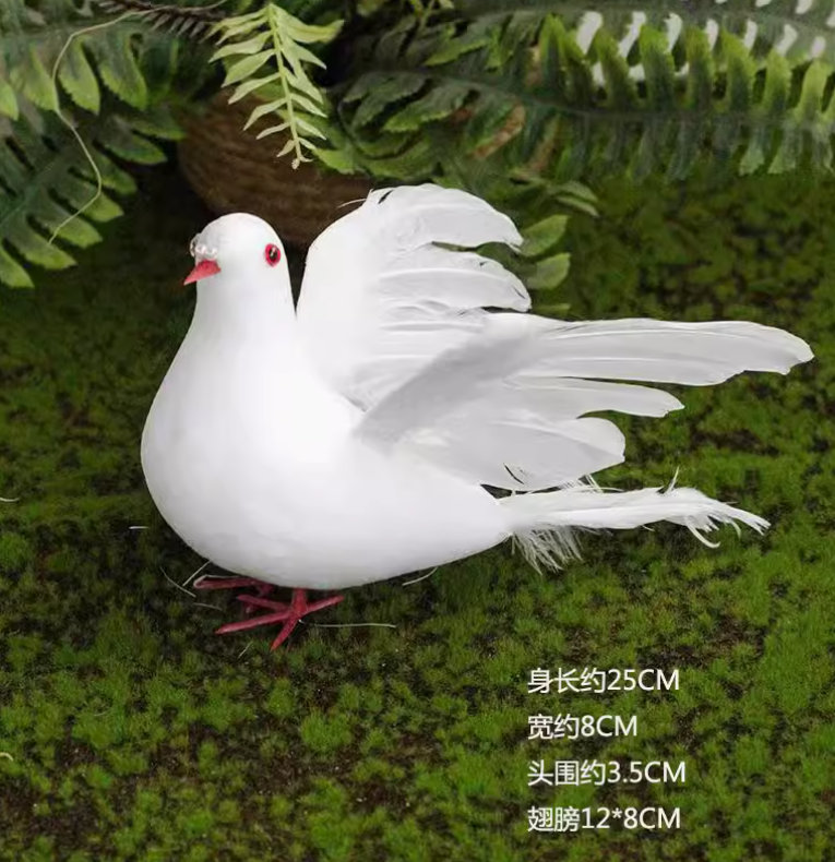 Small red-billed pigeon with spread wings