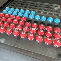Balle de loterie personnalisée bicolore pour divertissement, rouge 1-35, bleu 1-16, en ABS, diamètre 40 mm, pour loterie et divertissement