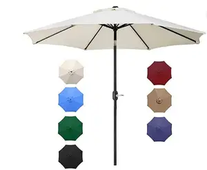 مظلة شمسية خشبية 3م لشاطئ الحديقة والفناء بشعار شخصي مظلة للشمس مناسبة للخارج