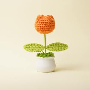 Bouquet tissé à la main au fini tulipe Plantes élégantes en pot pour la journée des enseignants Jour des enfants & Thanksgiving Night Market Stall Gift - Product Image 5