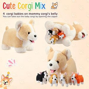 הטוב ביותר עשה cududdoympole כלב רך מותאם אישית לוגו חמוד אמא כלב בטן 4 תינוקות קטיף סטים מתנה pp כותנה - Product Image 5