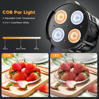 Lampu Par LED COB 4*50W Putih Dingin + Putih Hangat untuk Lampu Panggung Gereja, Konser, Pernikahan, Pesta Ulang Tahun