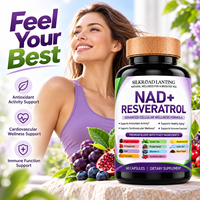 Capsules de NAD+ et Resvératrol en gros, OEM ODM, faible MOQ, favorisent le métabolisme énergétique et lutter contre le vieillissement, 60 unités