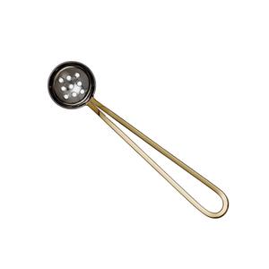 Cuchara para Servir Aceitunas con Mango de Latón, Cuchara con Orificio, Cucharas Decorativas para Servir Postres, Juego de Cubiertos para Servir Alimentos - Product Image 1