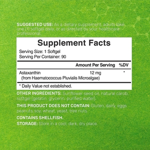 OEM&ODM Astaxantina 12mg en Cápsulas Blandas, Suplementos de Astaxantina de Alta Potencia, Apoyo para la Salud de Ojos, Articulaciones y Piel, y Niveles de Energía, 90 Unidades - Product Image 4