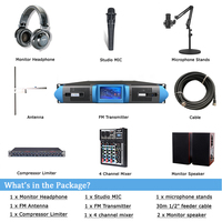Transmitter Siaran FM 1500W Kabel Antena Mixer Prosesor Audio Peralatan Siaran 1.5kw Paket Lengkap