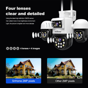SriHome 8MP WIFI Quad-obiettivo fotocamera 3x Zoom digitale supporta il rilevamento umano e la gestione indipendente di 4 canali - Product Image 4