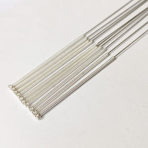 100 ชิ้นเงินจับเข็มยาวไม่เจ็บปวดเข็มเข็มฝังเข็ม - Product Image 6