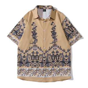 <span class=keywords><strong>เสื้อ</strong></span>ฮาวายสำหรับผู้ชายแบบพอดีตัวปกติเสื้อฮาวายแขนสั้นมีหลากหลายสีและดีไซน์ให้เลือก - Product Image 3
