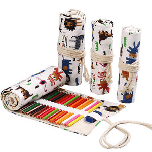 36-Hole Cute Canvas Pen Wrap and <b>Makeup</b> <b>Brush</b> Storage Pencil <b>Case</b> School Supplies Plastic Roll Pencil Bag Pouch <b>Case</b> - Product Image 4
