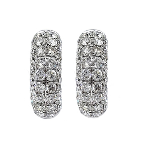 Boucles d'oreilles créoles en or blanc massif 18 carats avec diamants véritables pour femmes, tendance, cadeau de mariage et occasions festives, vente en gros Chine - Product Image 1