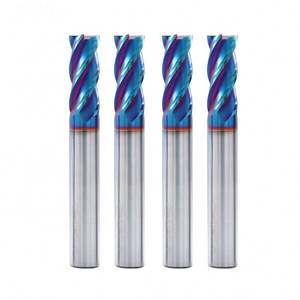 Fraise à queue en carbure monobloc HRC65 à 4 dents avec revêtement Nano Blue pour routeur CNC - Product Image 3