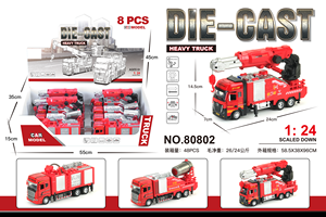 Fengqi Custom Design <span class=keywords><strong>1</strong></span>/<span class=keywords><strong>24</strong></span> Die-cast model rode motor speelgoed brandweerauto, metalen serie, mini dubbelzijdige bouw, stadsvervoer - Product Image 2
