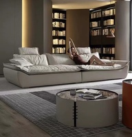 Modernes Quadratisches Ledersofa-Set für Apartment & Villa Wohnzimmermöbel 2023 Neuestes Design Direktverkauf ab Werk