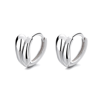 Boucles d'oreilles créoles minimalistes vintage en argent sterling 925 poli